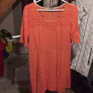 Coral lace dress